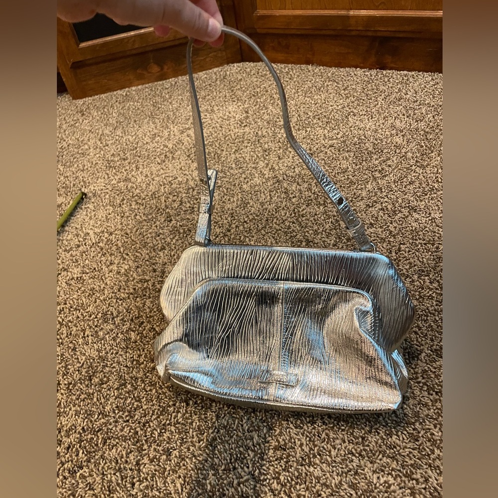 Vince Camuto Shimmering Silver Shoulder Bag